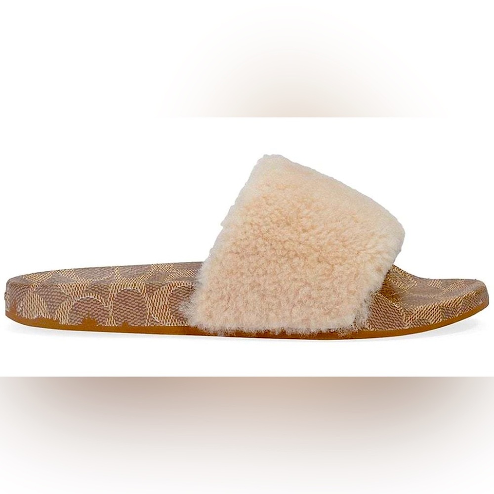 EUC COACH Women’s ULLA Shearling Slide Sandals